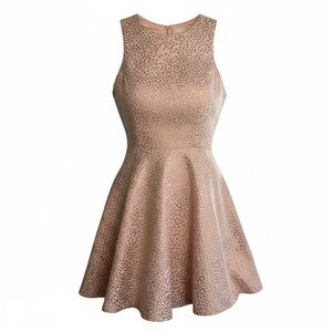 Amanda Uprichard Blush Metallic Dot Fit & Flare Mini Dress